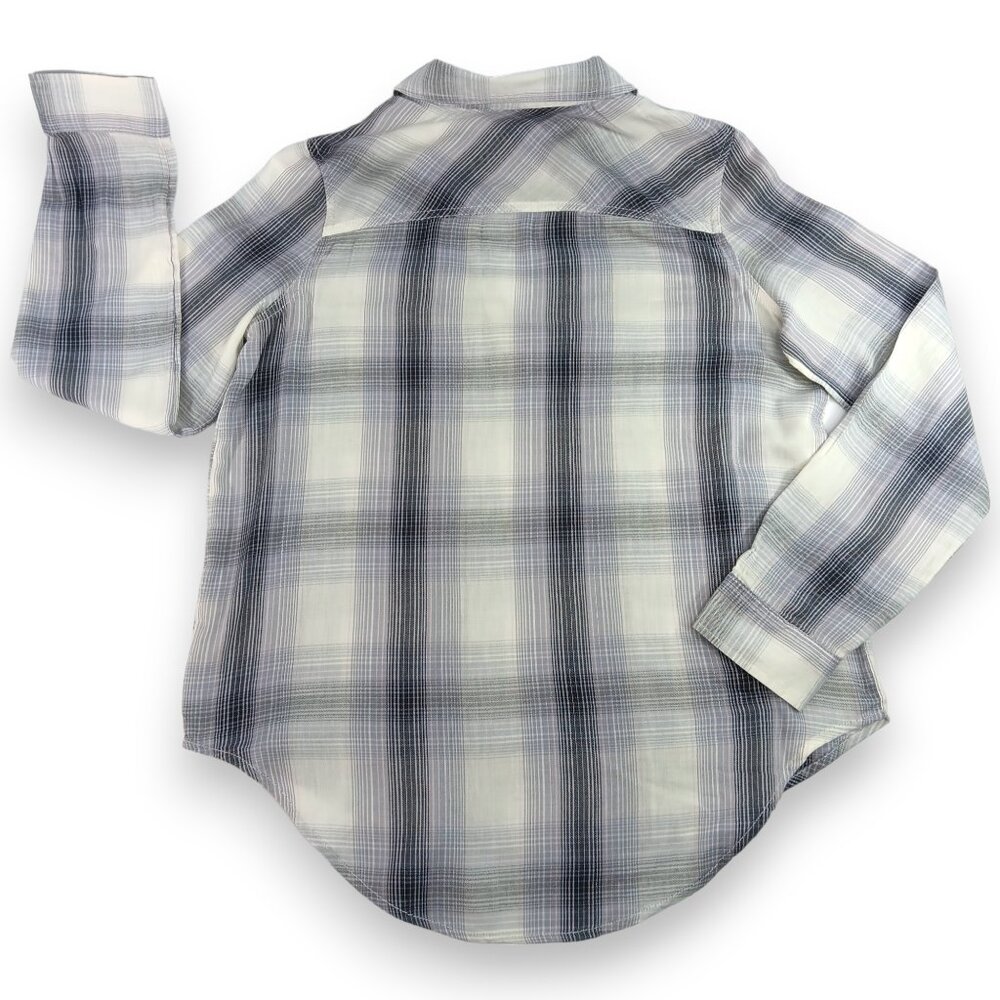 MUDD-Women's-Plaid-Gray-Black-Pink-SMALL-pullover-V Neck-Long Sleeve-Pockets - Picture 4 of 16